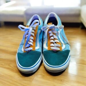 Vanns Colorful Lace Up Suede & Canvas Sneakers (Men's 8.5)